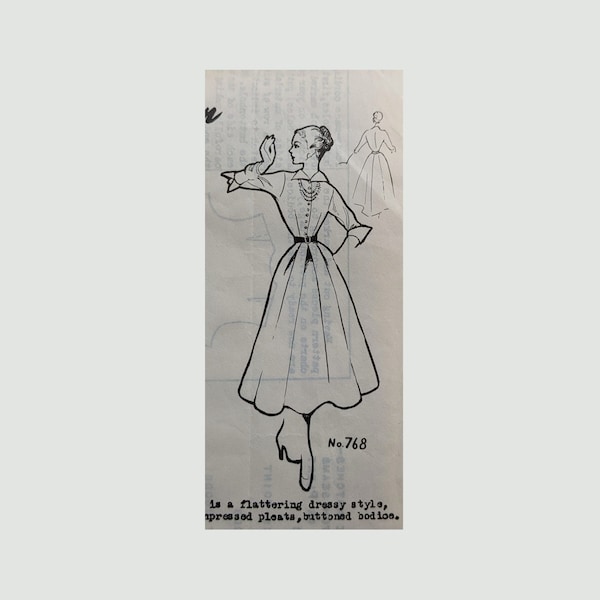 Vintage 1950s sewing pattern | Dress | Custom Pattern 768 | Bust 34.5