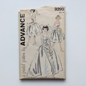 Vintage 1960s sewing pattern | Wedding dress & jacket | Advance 9290 | Bust 34