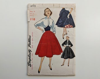 Vintage 1950s sewing pattern | Bolero & skirt | Simplicity 3773 | Bust 32