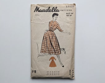 Vintage 1950s sewing pattern | Dress | Maudella 4946 | Bust 34