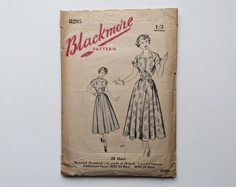 Vintage 1950s sewing pattern | Dress | Blackmore 8295 | Bust 38