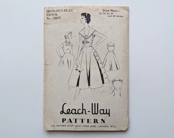 Vintage 1950s sewing pattern | Dress | Leach-Way 13873 | Bust 32