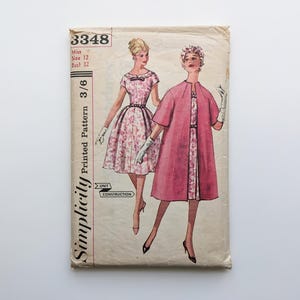 1960年代のヴィンテージソーイングパターン｜ドレス＆コート｜シンプリシティ3348｜バスト32