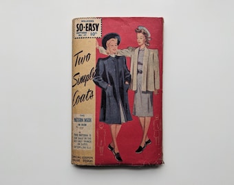 Vintage 1940s sewing pattern | Coat | Weldons 63 | Bust 36