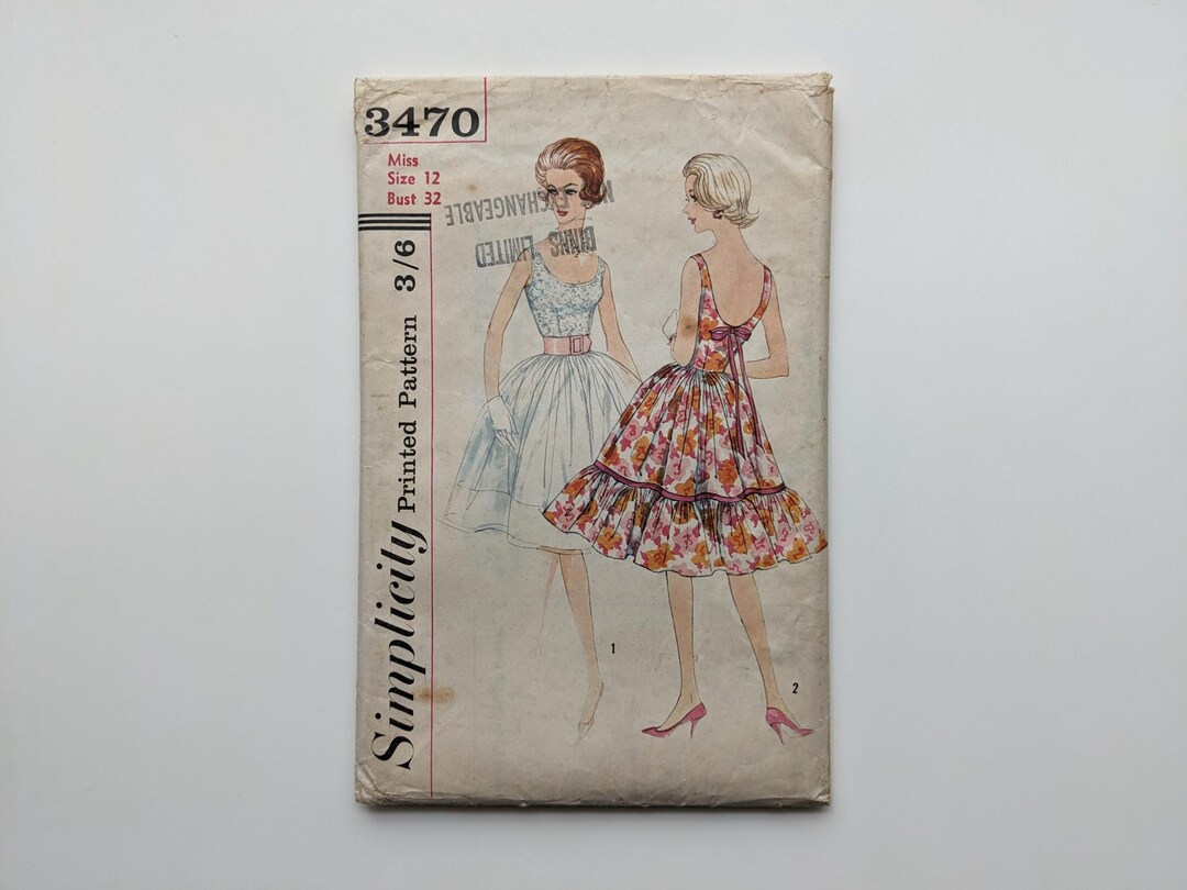 Vintage 1960s Sewing Pattern | Dress | Simplicity 3470 | Bust 32 - Etsy