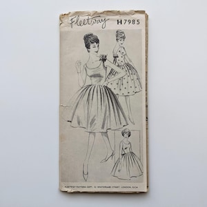 Vintage 1960er Jahre Schnittmuster | Kleid | Fleetway H7985 | Büste 36