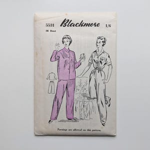 Vintage 1950s sewing pattern | Pyjamas | Blackmore 5531 | Bust 36