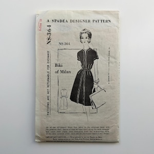 Vintage 1960s sewing pattern | Dress | Spadea Designer Pattern NS-364 | Bust 38