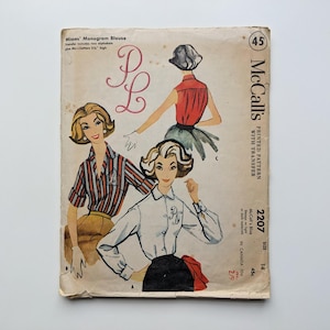 Vintage 1950s sewing pattern | Blouse | McCall’s 2207 | Bust 34