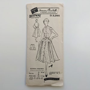 Vintage 1950s sewing pattern | Dress | Bestway Designer Pattern D.2,265 | Bust 34