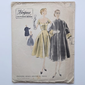Vintage 1950s sewing pattern | Dress & coat | Vogue Couturier Design 653 | Bust 32