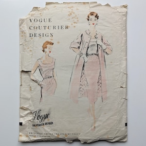 Vintage 1950s sewing pattern | Dress & coat | Vogue Couturier Design 797 | Bust 34