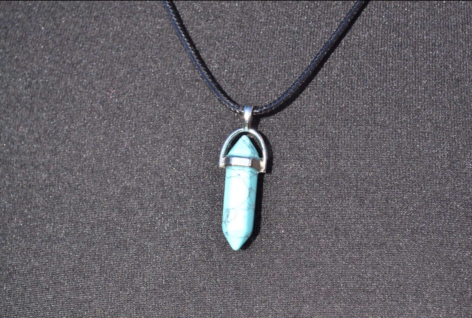 Hexagonal crystal pendant point necklace Etsy