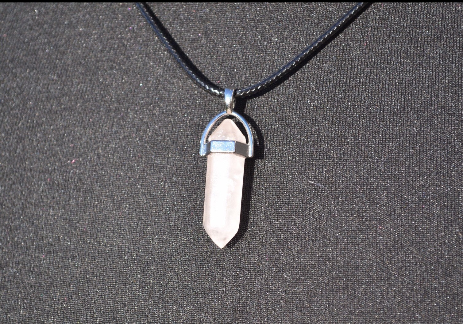 Hexagonal crystal pendant point necklace Etsy