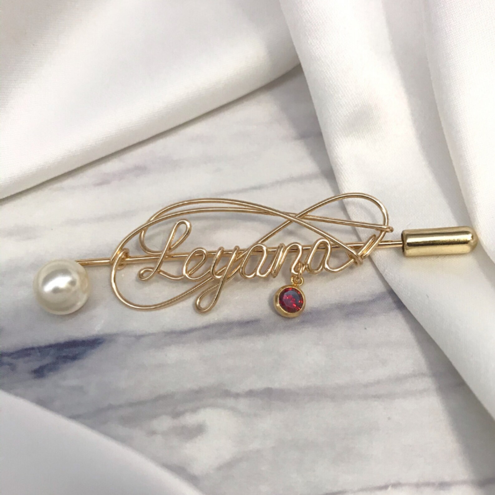 Personalized Wire Name Brooch Pin Grandma Pin Bridesmaid Etsy