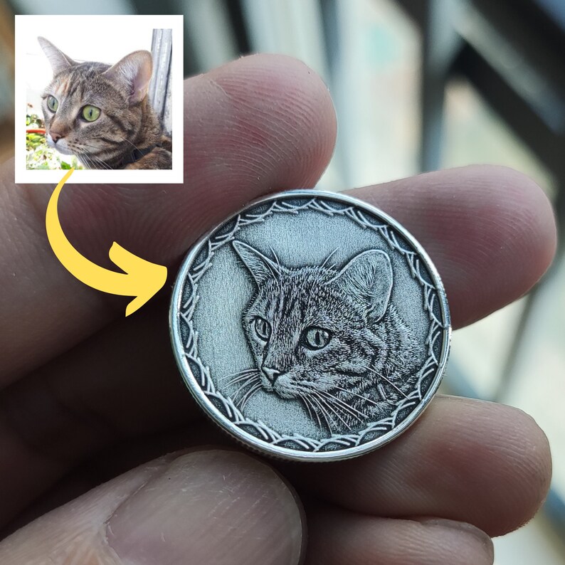 Personalized Sterling Silver Coin Pendant Necklace Pet Loss Etsy