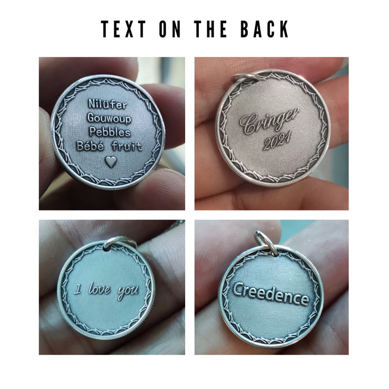 Personalized Sterling Silver Coin Pendant Necklace Pet Loss Etsy