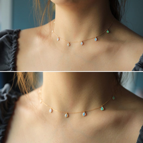 Opal shop necklace choker