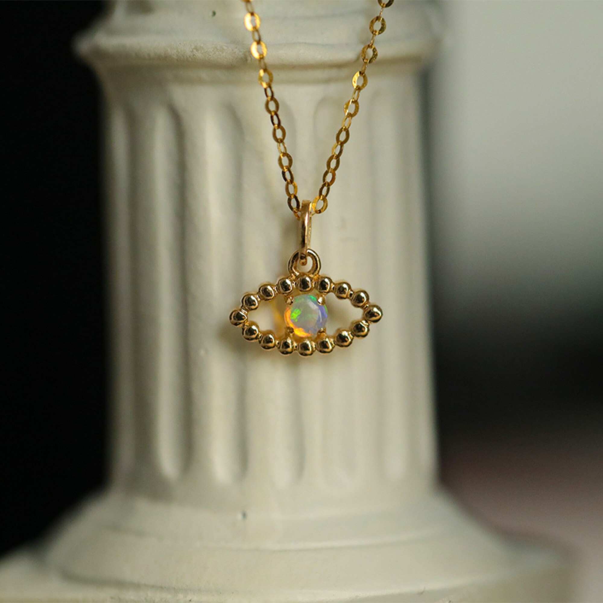 Evil eye opal necklace Clearance