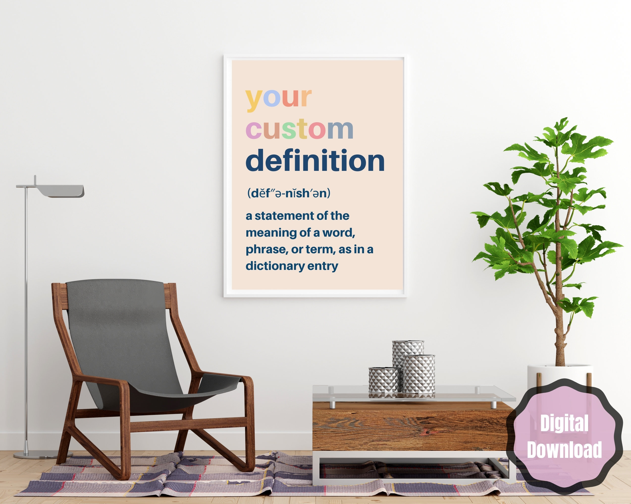 Custom Definition Printable Wall Art Colorful Definition Etsy UK