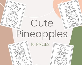 Cute Pineapples 16 Printable Pages