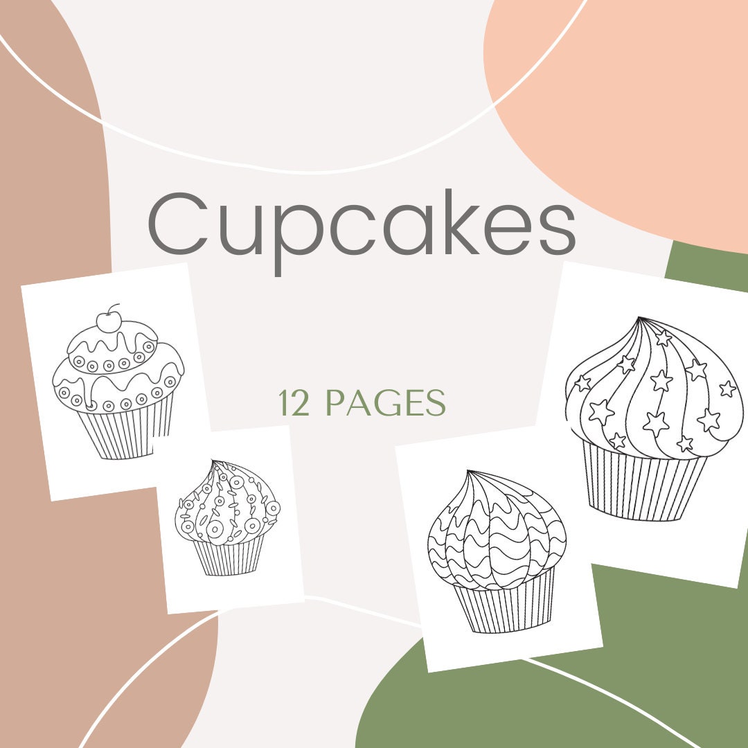 Cupcakes 12 Printable Pages - Etsy