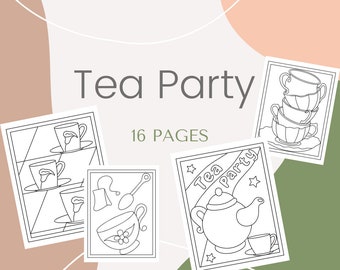 Tea Party Printable 16 Coloring Pages