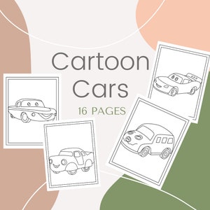 Cartoon Cars 16 Printable Pages