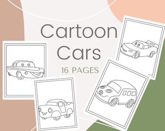 Cartoon Cars 16 druckbare Seiten