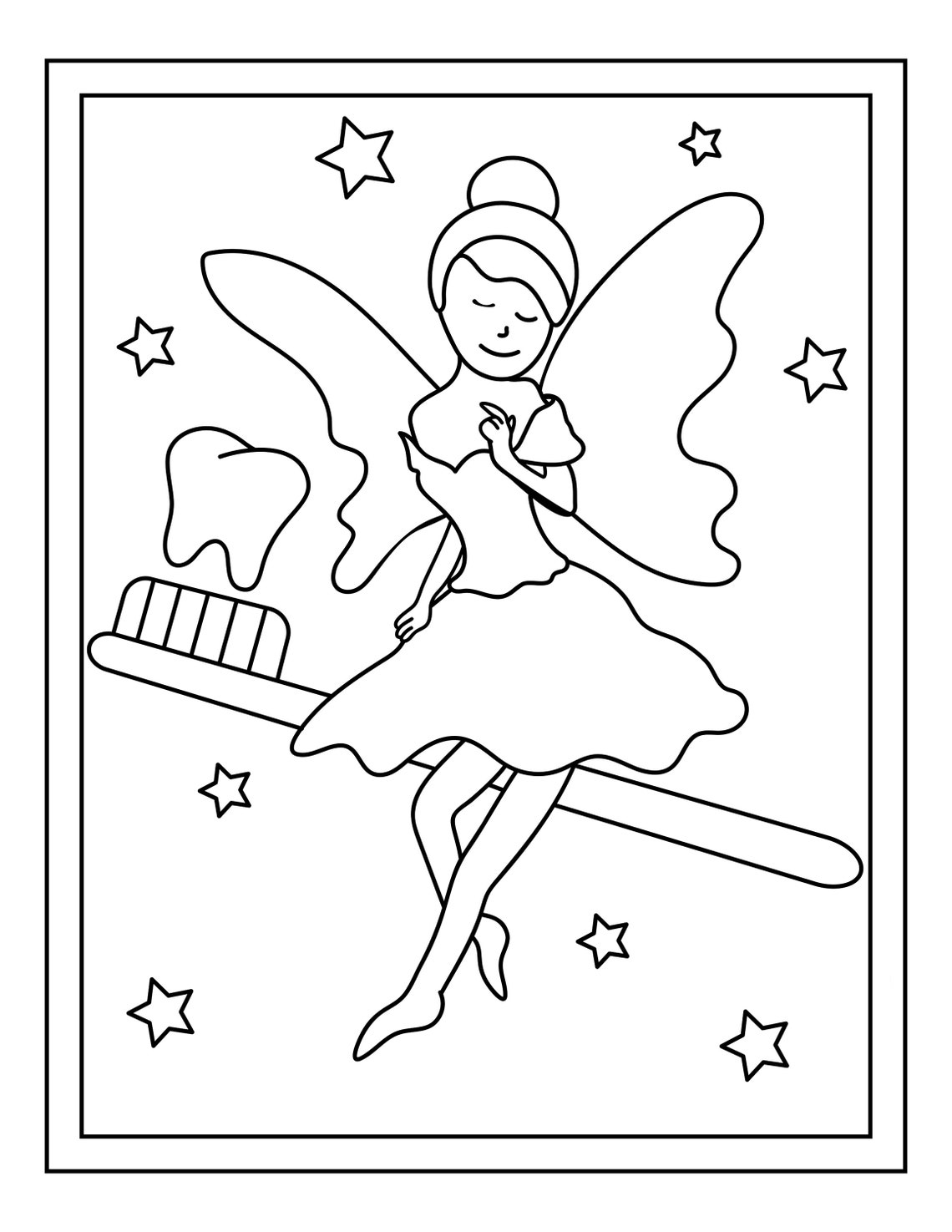 Tooth Fairy Printable 16 Coloring Pages - Etsy