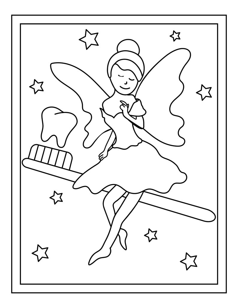 Tooth Fairy Printable 16 Coloring Pages image 6
