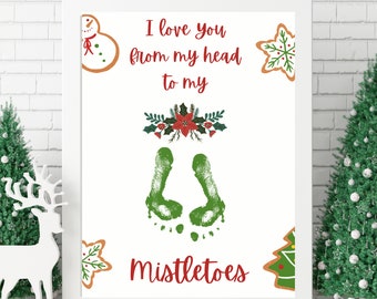 Mistletoes / Christmas Winter Xmas Art Craft / Baby Toddler Kids / Print Keepsake Memory Gift