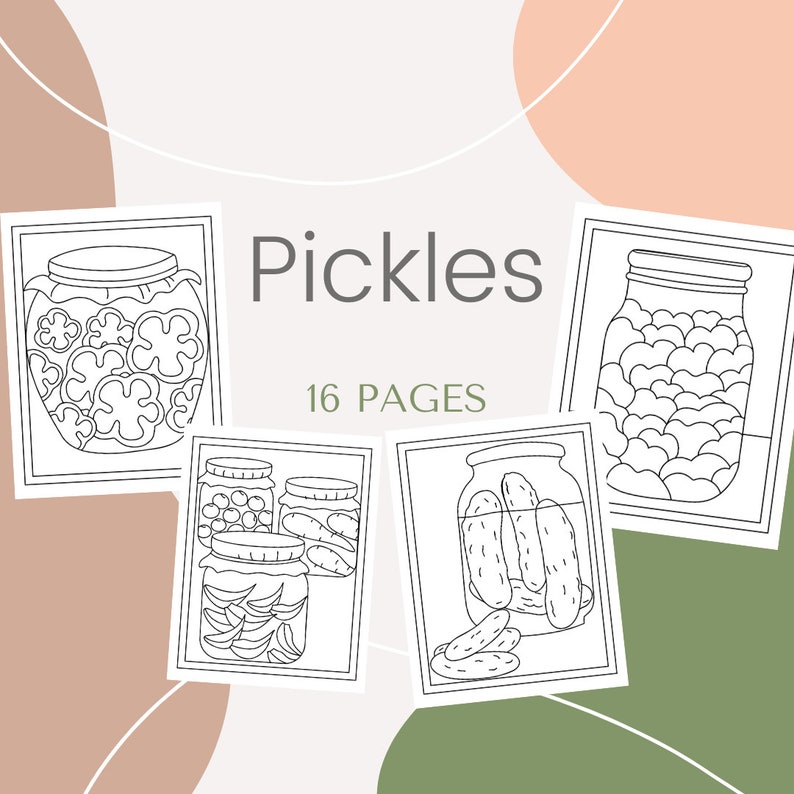 Pickles Printable 16 Coloring Pages Etsy