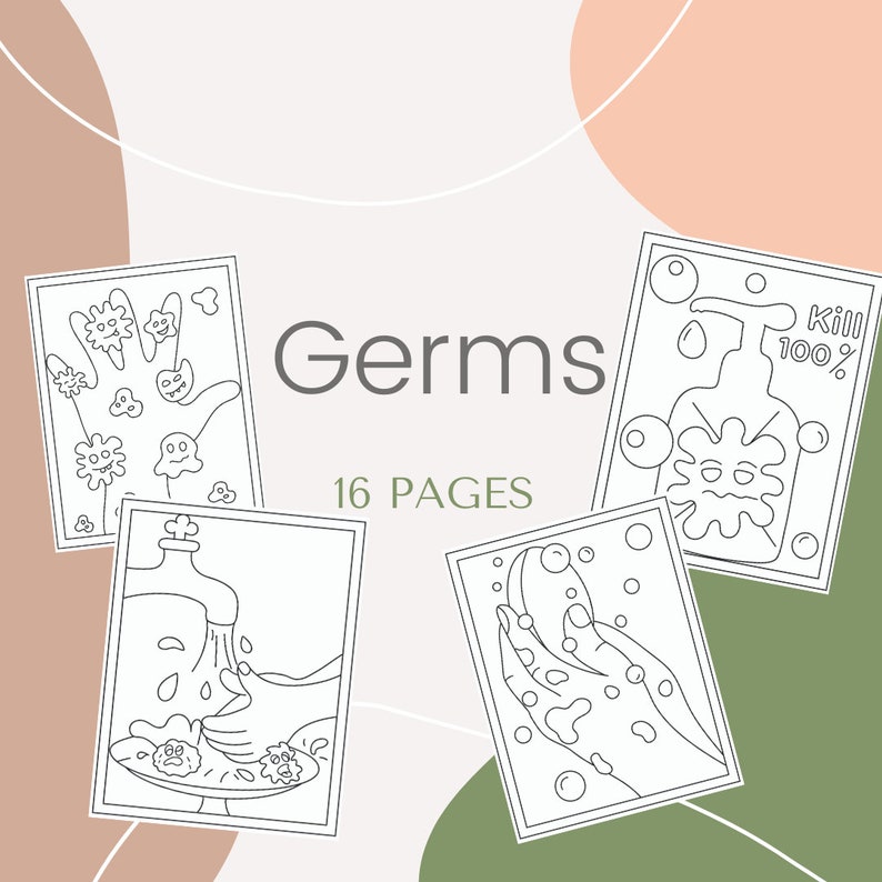 Germs Printable 16 Coloring Pages - Etsy