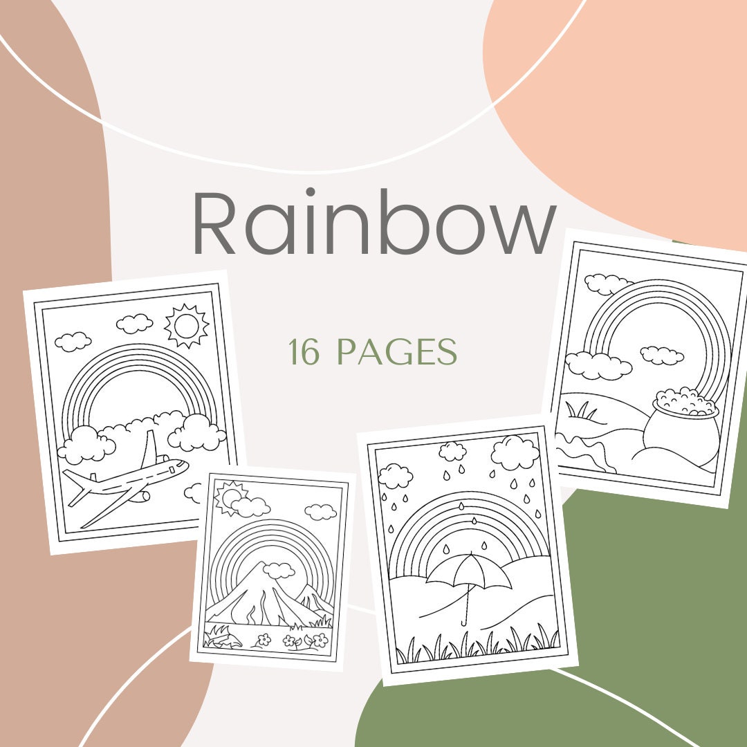 Rainbow Printable 16 Coloring Pages