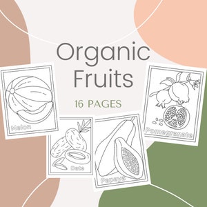 Organic Fruits Printable 16 Coloring Pages