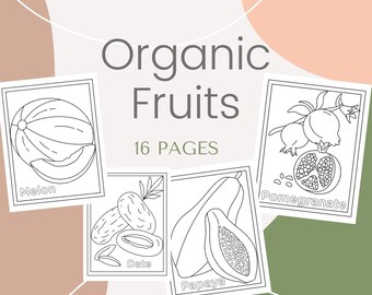 Organic Fruits Printable 16 Coloring Pages