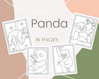 Panda Imprimible 16 Páginas Para Colorear