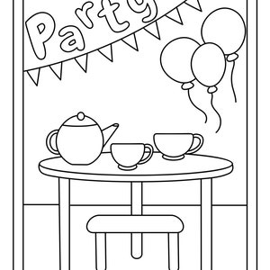 Tea Party Printable 16 Coloring Pages image 5