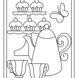 Tea Party Printable 16 Coloring Pages - Etsy