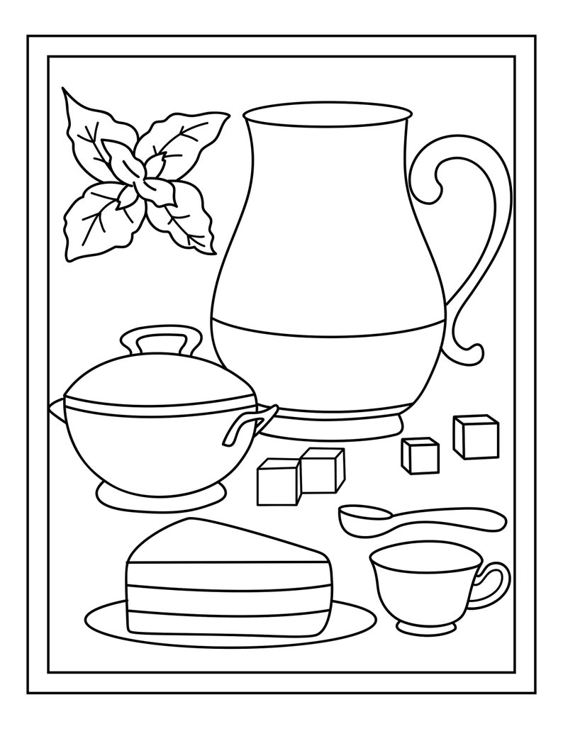 Tea Party Printable 16 Coloring Pages image 4