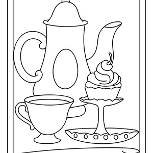 Tea Party Printable 16 Coloring Pages image 2