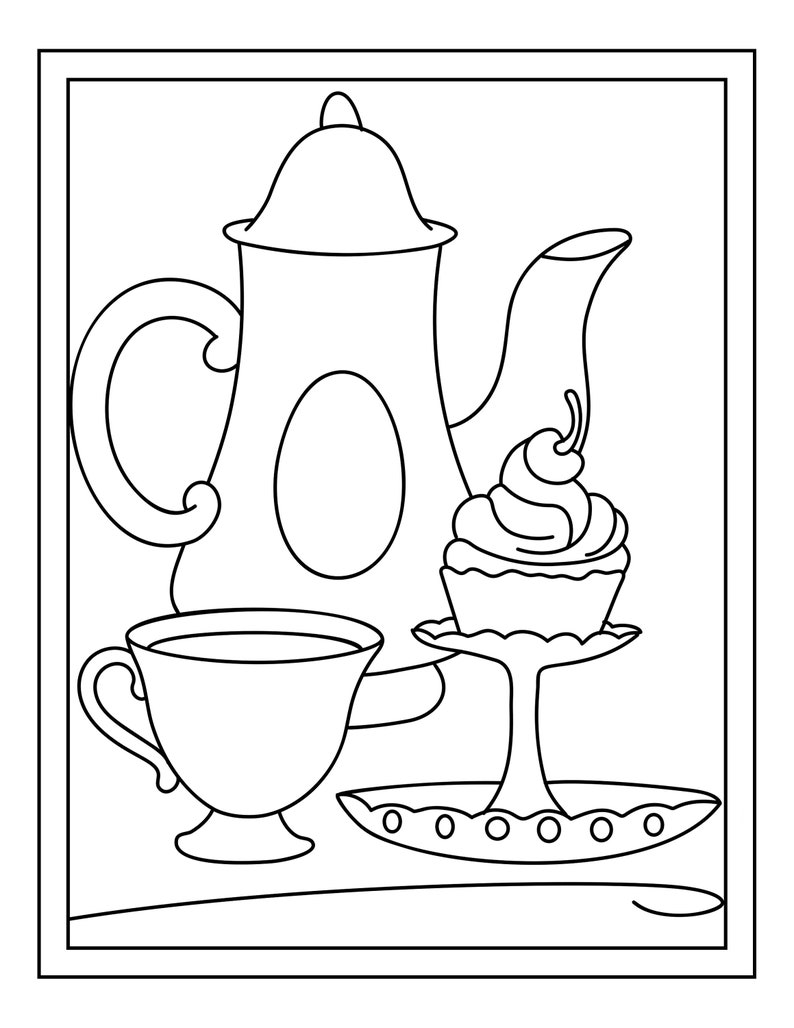 Tea Party Printable 16 Coloring Pages image 2