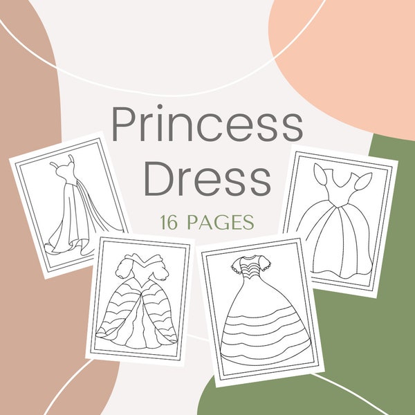 Princess Dress Printable 16 Coloring Pages