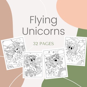 Flying Unicorns 32 Coloring Pages