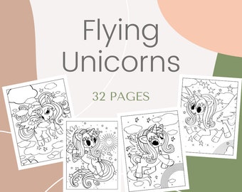 Flying Unicorns 32 Coloring Pages