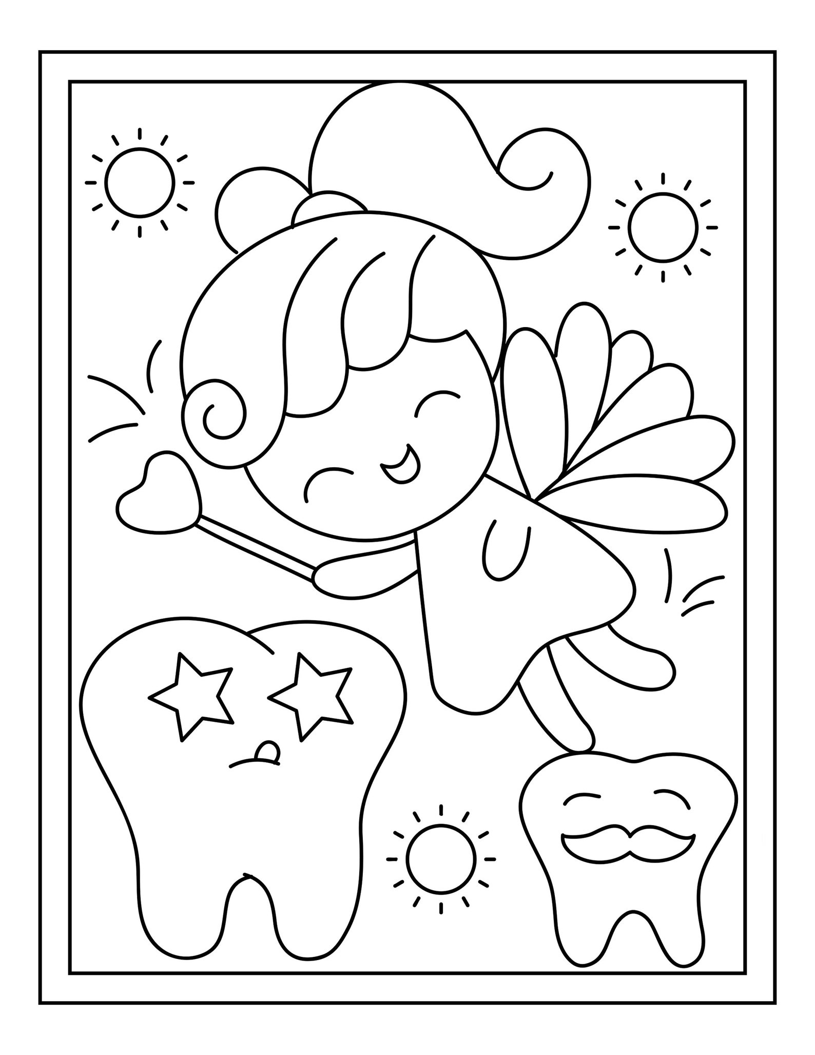 Tooth Fairy Printable 16 Coloring Pages - Etsy