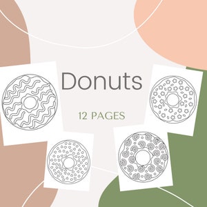 Donuts 12 Printable Coloring Pages