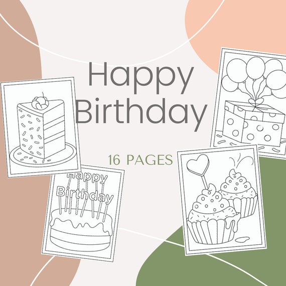 Happy Birthday Printable 16 Coloring Pages