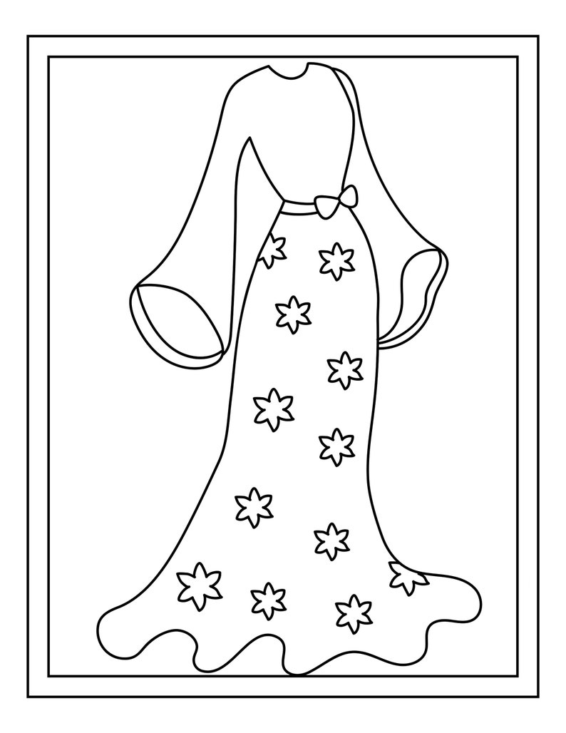 Princess Dress Printable 16 Coloring Pages - Etsy